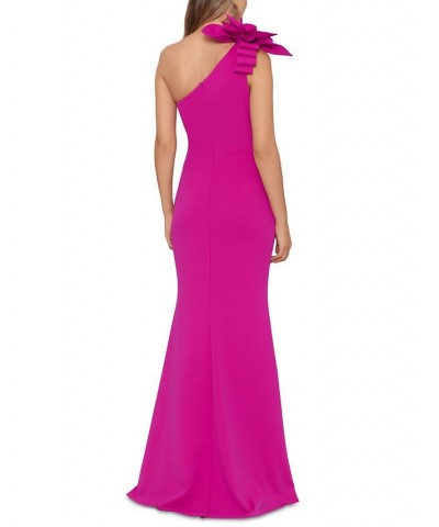 Embellished One-Shoulder Gown New Fuschia $106.19 Dresses