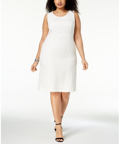 Plus Size Crepe Sheath Dress Vanilla $53.46 Dresses