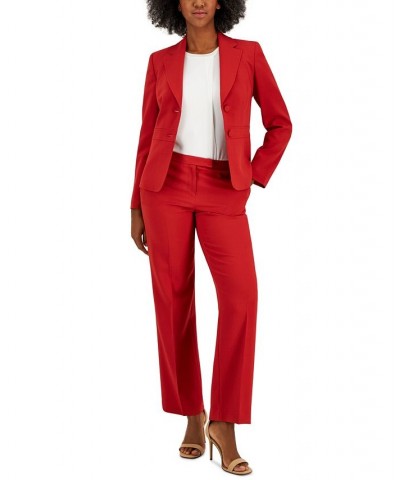 Crepe Two-Button Blazer & Pants Regular and Petite Sizes Brick $55.50 Suits