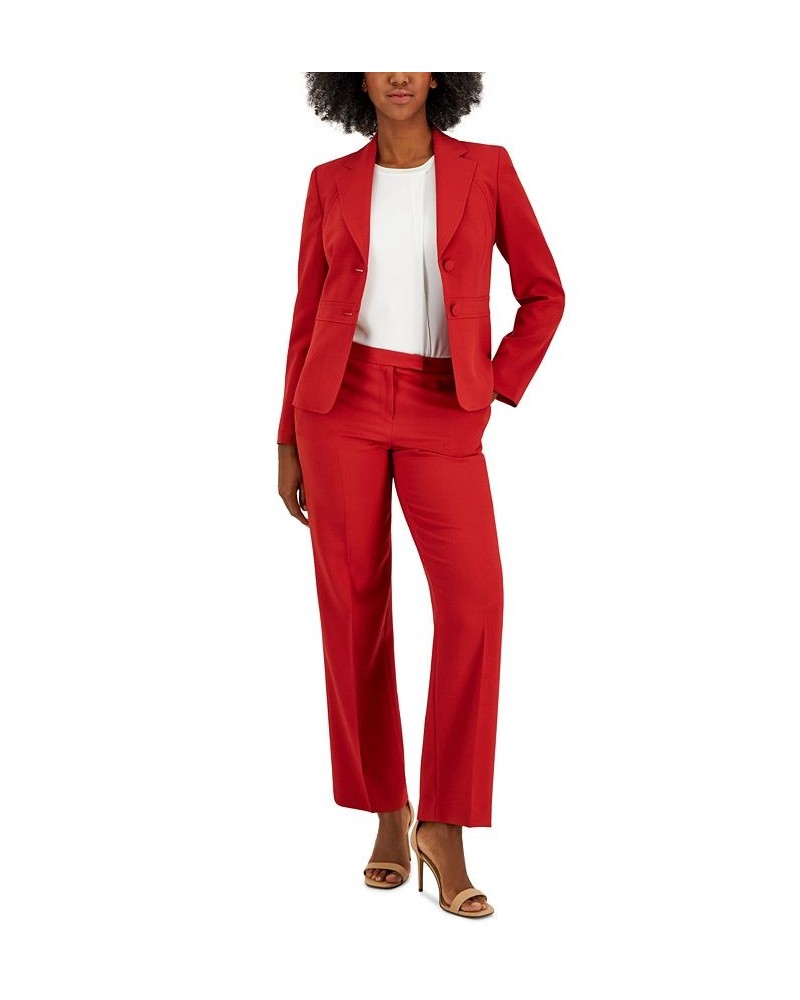 Crepe Two-Button Blazer & Pants Regular and Petite Sizes Brick $55.50 Suits