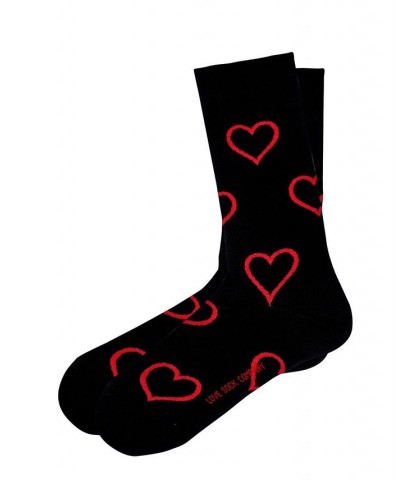 Big Heart Organic Cotton Women's Crew Socks Black $13.11 Socks