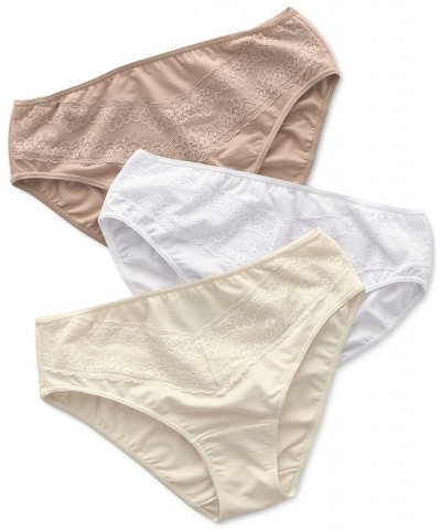 3 Brief Panties With Lace Assorted $29.00 Panty