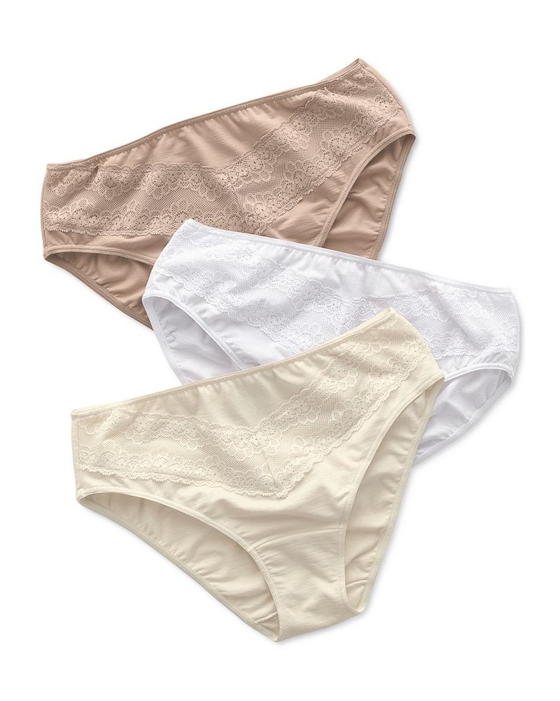 3 Brief Panties With Lace Assorted $29.00 Panty