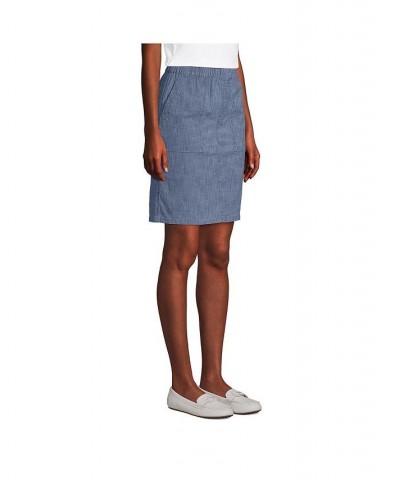 Women's Petite Mid Rise Elastic Waist Pull On Knockabout Chambray Skort Evening sky chambray $39.39 Skirts