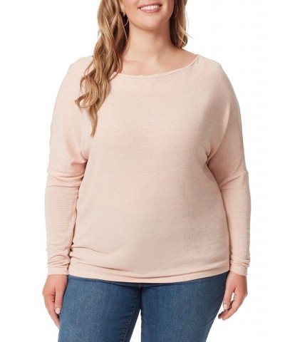 Plus Size Giana Drop-Shoulder Wide-Neck Top Pink $31.16 Tops