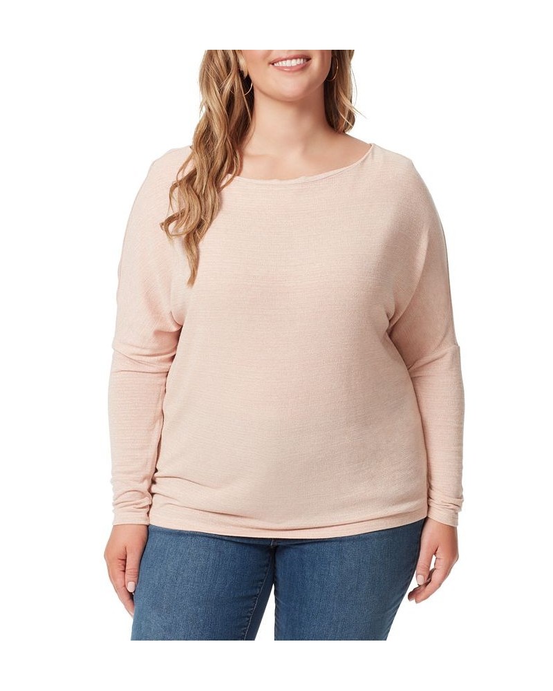 Plus Size Giana Drop-Shoulder Wide-Neck Top Pink $31.16 Tops