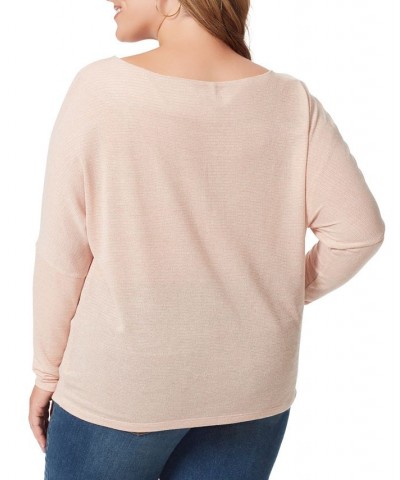 Plus Size Giana Drop-Shoulder Wide-Neck Top Pink $31.16 Tops