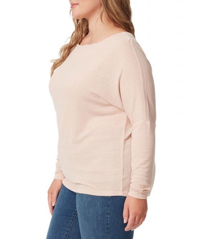 Plus Size Giana Drop-Shoulder Wide-Neck Top Pink $31.16 Tops