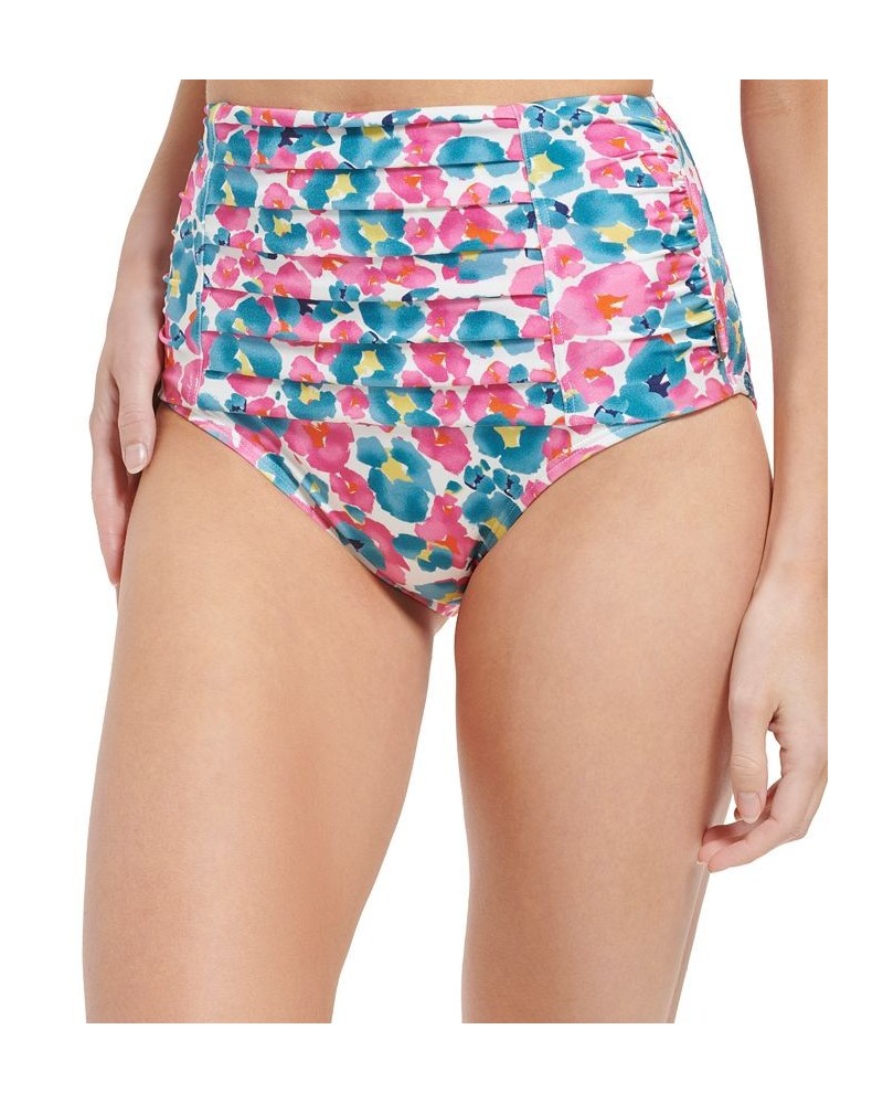 Womens Floral-Print Convertible Balconette Bikini Shirred High-Waisted Bottoms Spotted Floral Cypress Multi Shimmer $39.60 Sw...