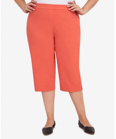 Plus Size Hot Allure Clamdigger Pull On Pants Orange $32.39 Pants