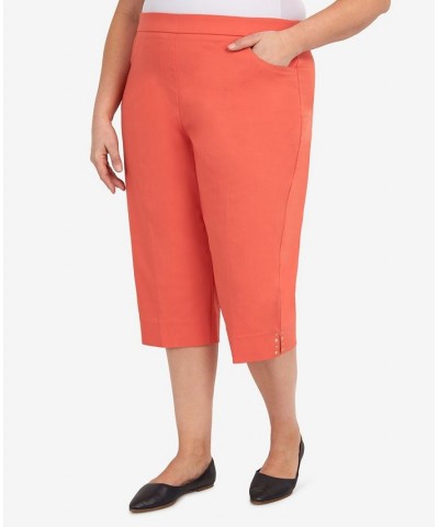 Plus Size Hot Allure Clamdigger Pull On Pants Orange $32.39 Pants