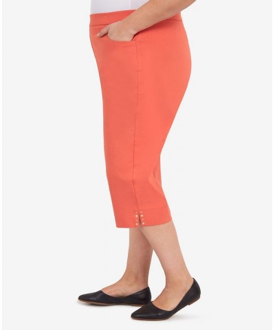 Plus Size Hot Allure Clamdigger Pull On Pants Orange $32.39 Pants