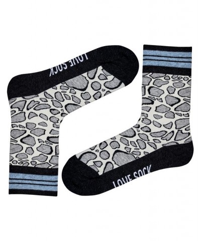 Leopard Organic Cotton Women's Quarter Socks Gray $13.80 Socks