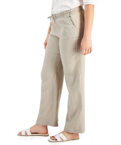 Women's Linen Drawstring-Waist Pants Flax $25.06 Pants