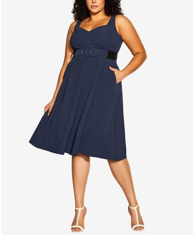 Trendy Plus Size Nova Sleeveless Dress Navy $44.03 Dresses