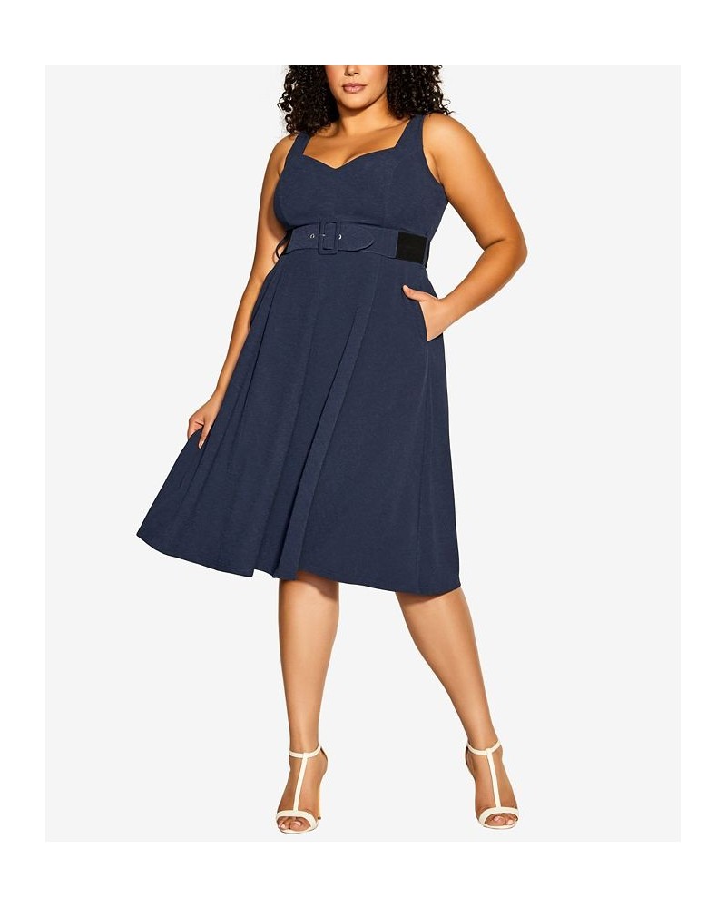 Trendy Plus Size Nova Sleeveless Dress Navy $44.03 Dresses