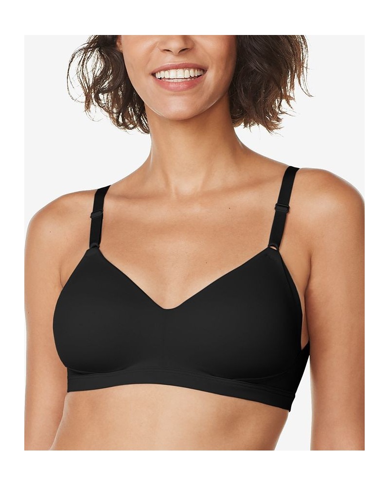 Warners No Side Effects Underarm and Back-Smoothing Comfort Wireless Lift T-Shirt Bra RN2231A Black $11.76 Bras