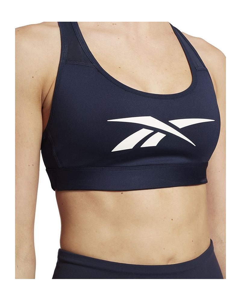 Women's Lux Vector Medium Impact Sports Bra Blue $16.00 Bras