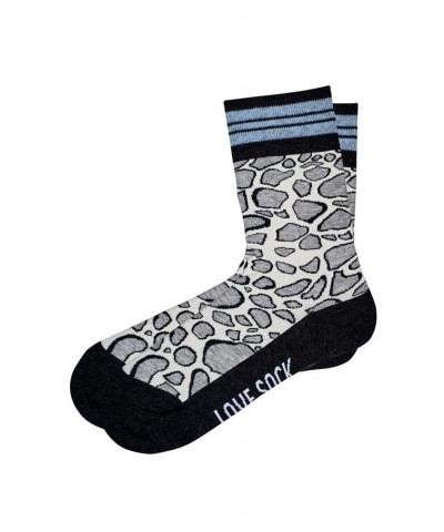 Leopard Organic Cotton Women's Quarter Socks Gray $13.80 Socks