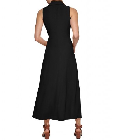 Women's V-Neck Sleeveless A-Line Maxi Dress Black $53.64 Dresses