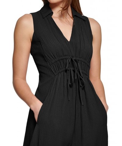 Women's V-Neck Sleeveless A-Line Maxi Dress Black $53.64 Dresses