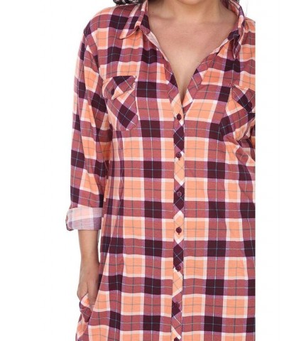 Plus Piper Stretchy Plaid Tunic Green $30.38 Tops