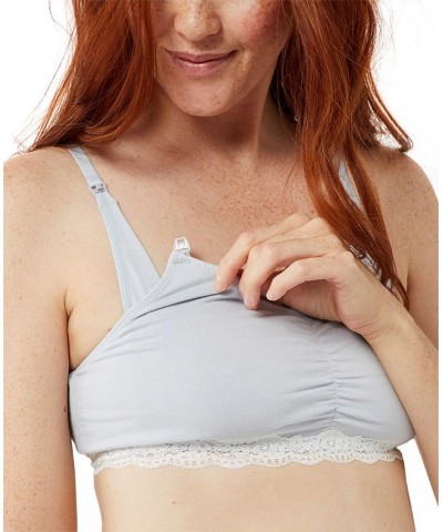 Pullover Lace Maternity & Nursing Bra Gray $17.63 Bras