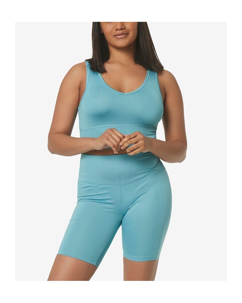 Women's Liquid Reversible Crop Tank Top Turquoise $19.70 Tops