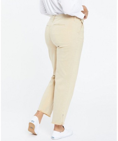 Plus Size Relaxed Trouser Pant with Frayed Hems and Cord Belt Tan/Beige $36.43 Pants