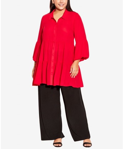 Plus Size Enchant Tunic Top Crimson $27.52 Tops