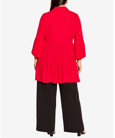 Plus Size Enchant Tunic Top Crimson $27.52 Tops