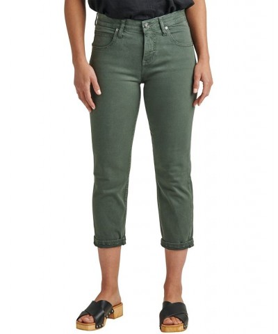 Women's Cecilia Mid Rise Capri Green $39.96 Jeans