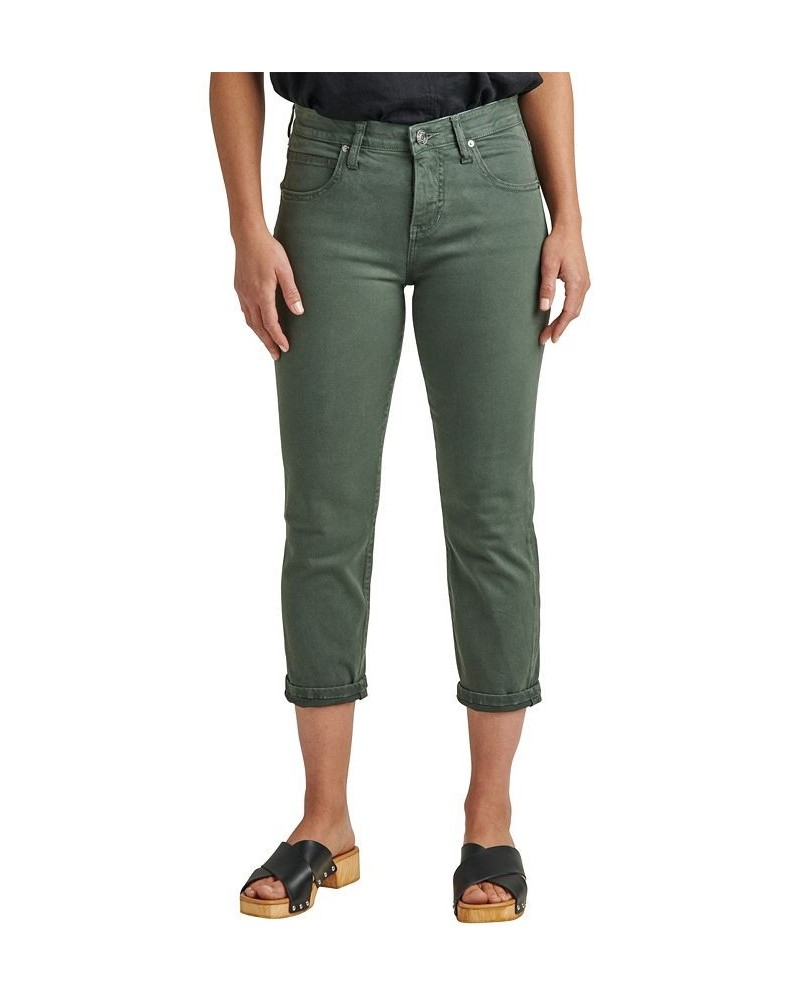 Women's Cecilia Mid Rise Capri Green $39.96 Jeans