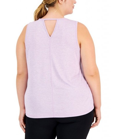 Plus Size Keyhole-Back Tank Top Crocus Petal $10.00 Tops