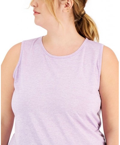 Plus Size Keyhole-Back Tank Top Crocus Petal $10.00 Tops