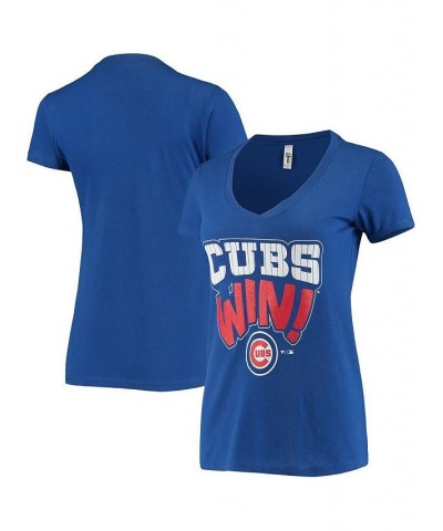 Women's Royal Chicago Cubs Hometown Tri-Blend V-Neck T-shirt Royal $23.19 Tops