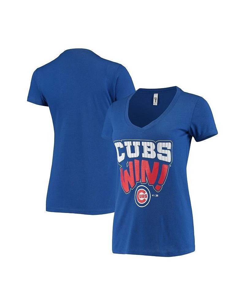 Women's Royal Chicago Cubs Hometown Tri-Blend V-Neck T-shirt Royal $23.19 Tops