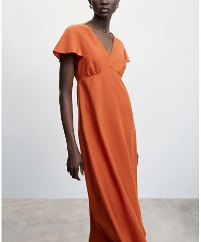 Women's V-Neckline Dress Orange $39.60 Dresses