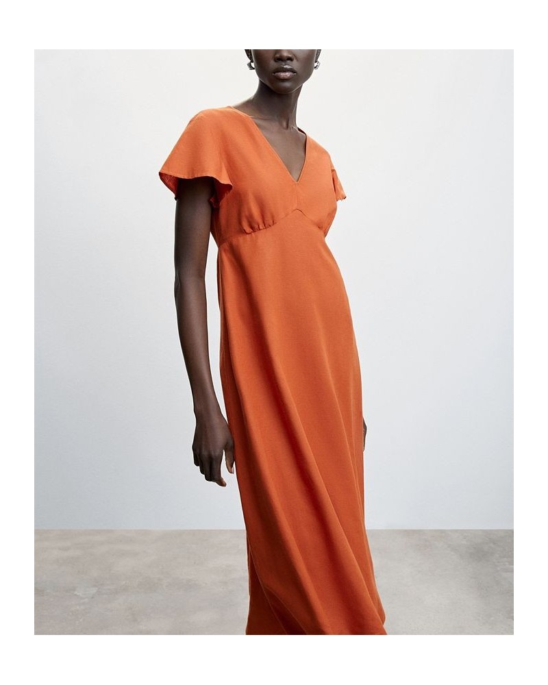 Women's V-Neckline Dress Orange $39.60 Dresses