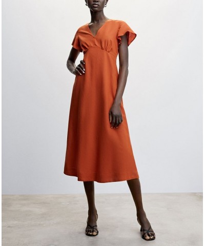 Women's V-Neckline Dress Orange $39.60 Dresses