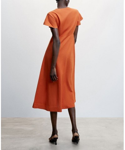 Women's V-Neckline Dress Orange $39.60 Dresses