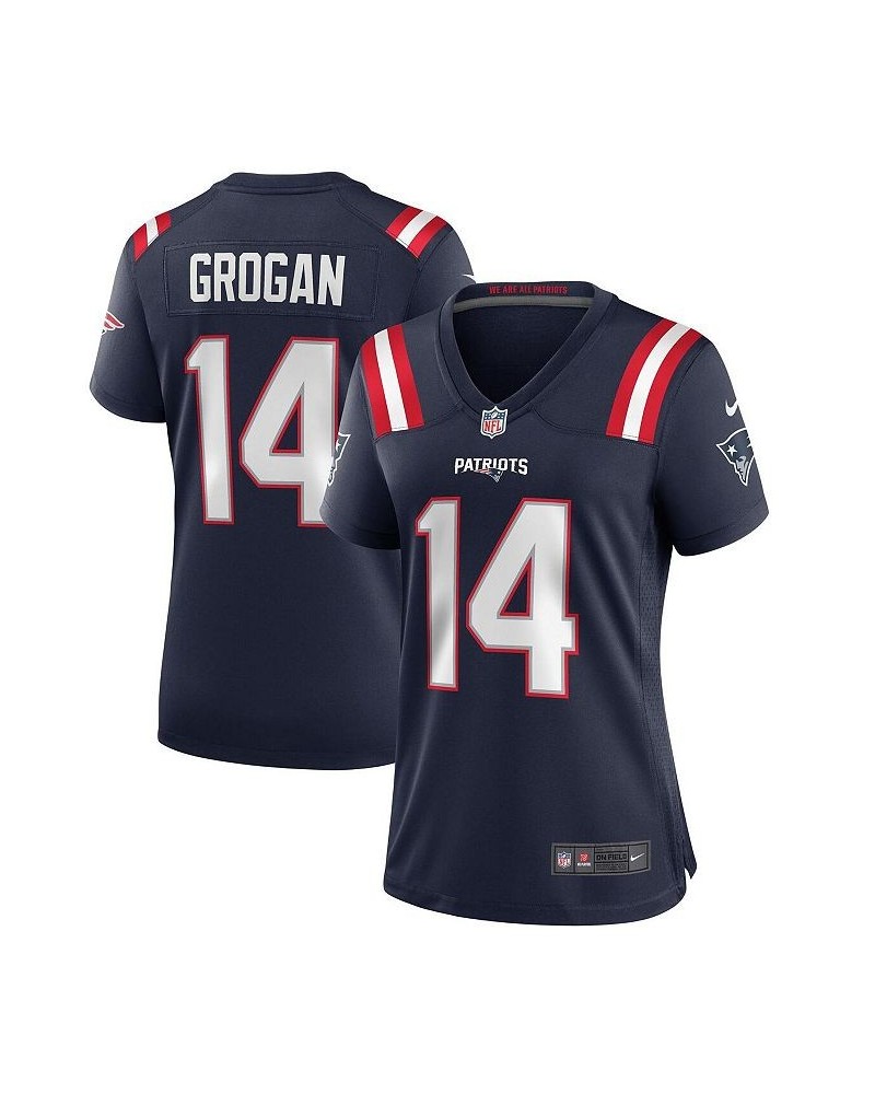 Women's Steve Grogan Navy New England Patriots Game Retired Player Jersey Navy $53.20 Jersey