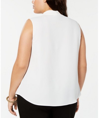 Trendy Plus Size Inverted-Pleat Top Black $33.81 Tops