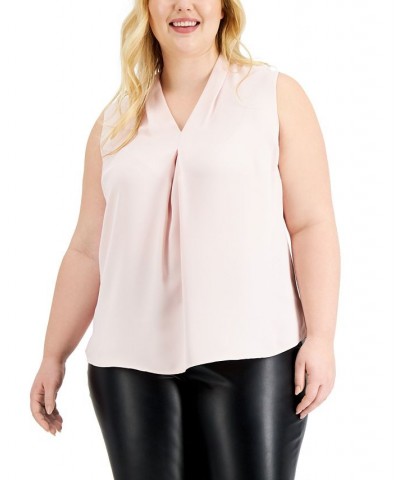 Trendy Plus Size Inverted-Pleat Top Black $33.81 Tops