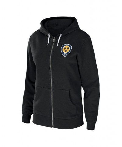 Women's Black Nashville Predators Sponge Fleece Full-Zip Hoodie Black $40.50 Sweatshirts