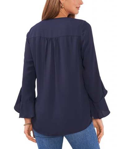 Women's Flutter-Sleeve Top Classic Navy $50.49 Tops