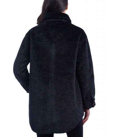 Women's Fleece Shacket Black $83.20 Coats