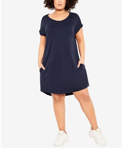 Plus Size Summer Day Dress Navy $28.52 Dresses