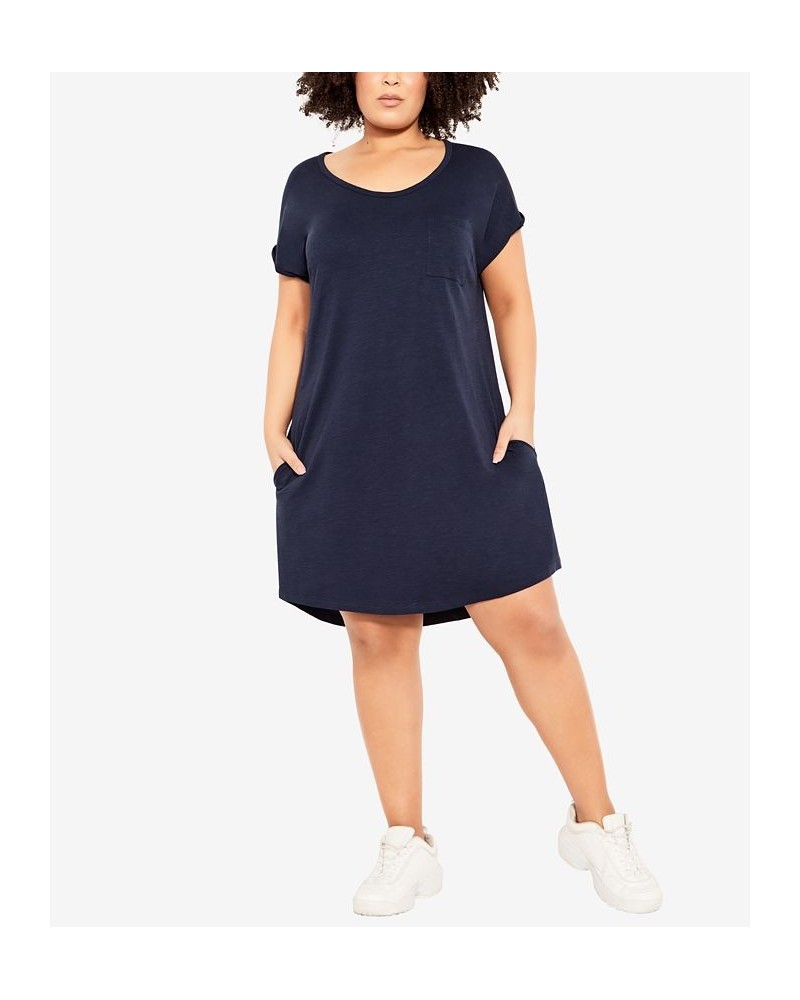 Plus Size Summer Day Dress Navy $28.52 Dresses