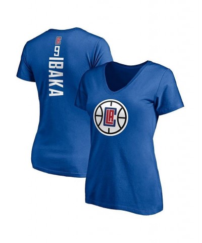 Women's Branded Serge Ibaka Royal LA Clippers Playmaker Name and Number V-Neck T-shirt Royal $22.19 Tops
